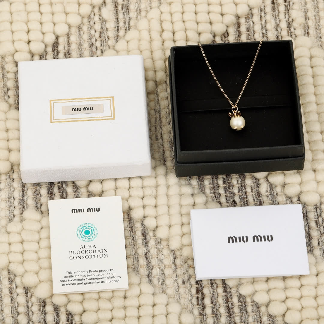 Miu Miu Pearl Pendant Necklace